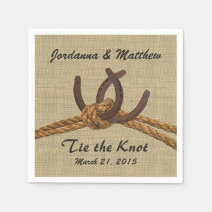 Serviette En Papier Burlap et Horseshoes