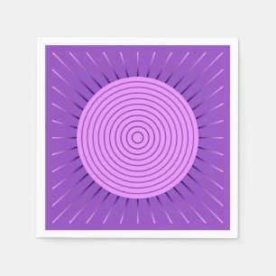 Serviette En Papier Burst de soleil géométrique moderne - Violet améth