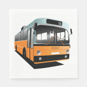 Serviette En Papier Bus orange