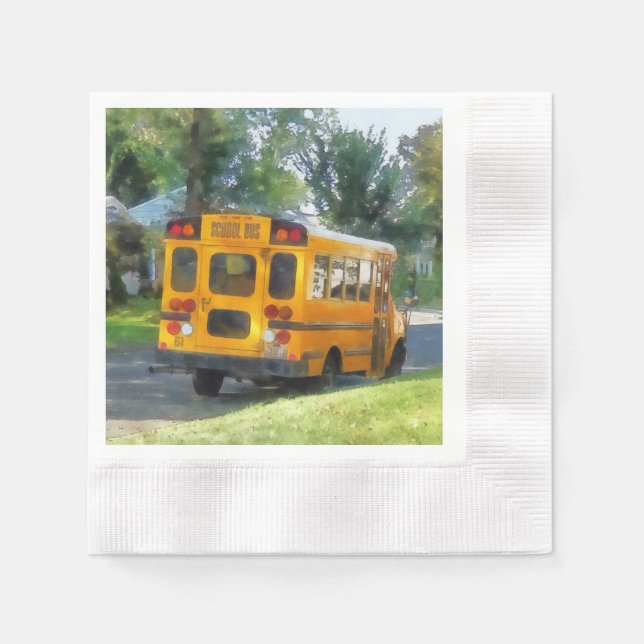 Serviette En Papier Bus scolaire garé (Devant)