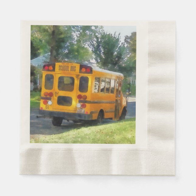 Serviette En Papier Bus scolaire garé (Devant)