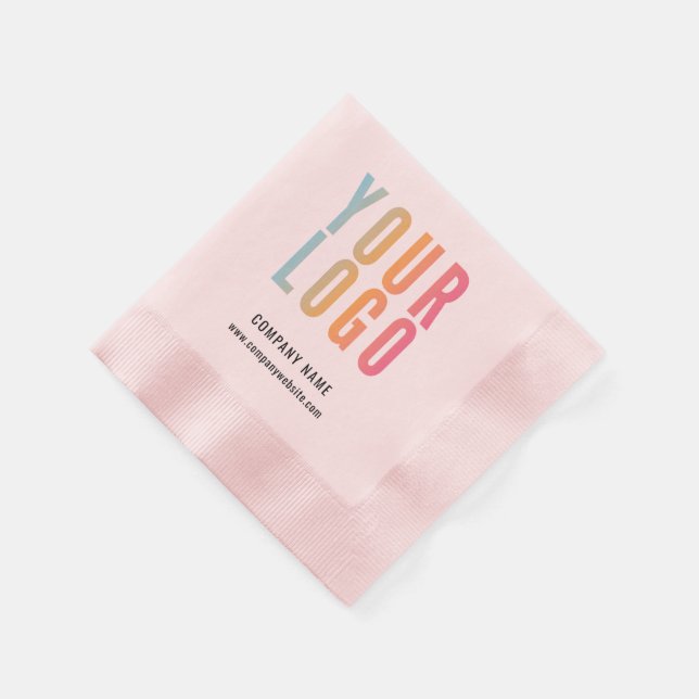 Serviette En Papier Business Logo Promotional Pink (Coin)