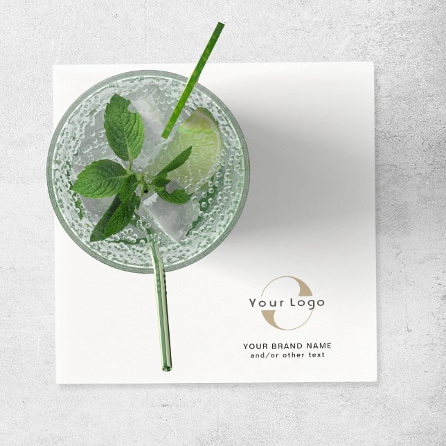 Serviette En Papier Business Modern Logo Clean Minimal Company White N (Créateur téléchargé)