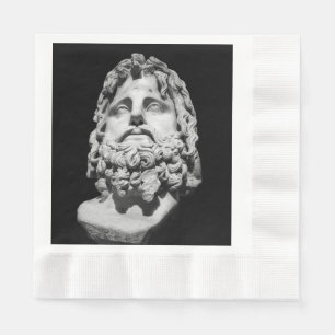 Serviette En Papier Buste en marbre gréco-romain Classique Noir et Bla