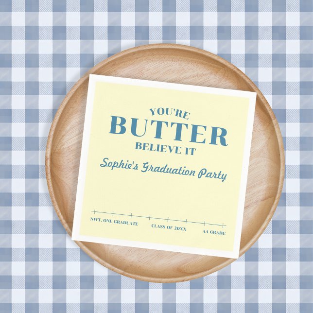 Serviette En Papier Butter Believe It Yellow Grade AA 2026 Graduation (Butter Believe It Yellow Grade AA 2026 Graduation Napkins)