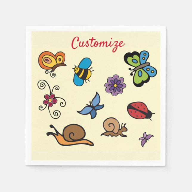 Serviette En Papier Butterflies Snails Insects Thunder_Cove (Devant)