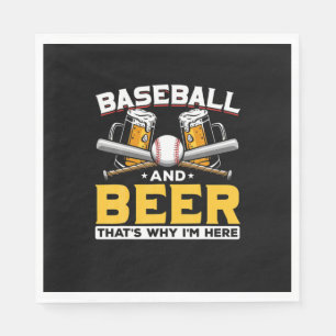 Serviette En Papier Buveur de bière Baseball Humour de bière Anniversa