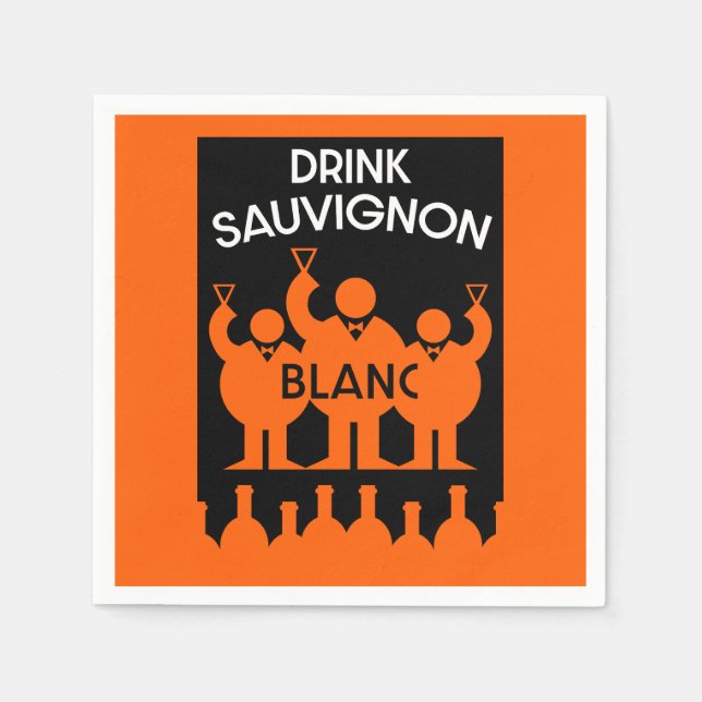 Serviette En Papier Buveur de vin Sauvignon Blanc (Devant)