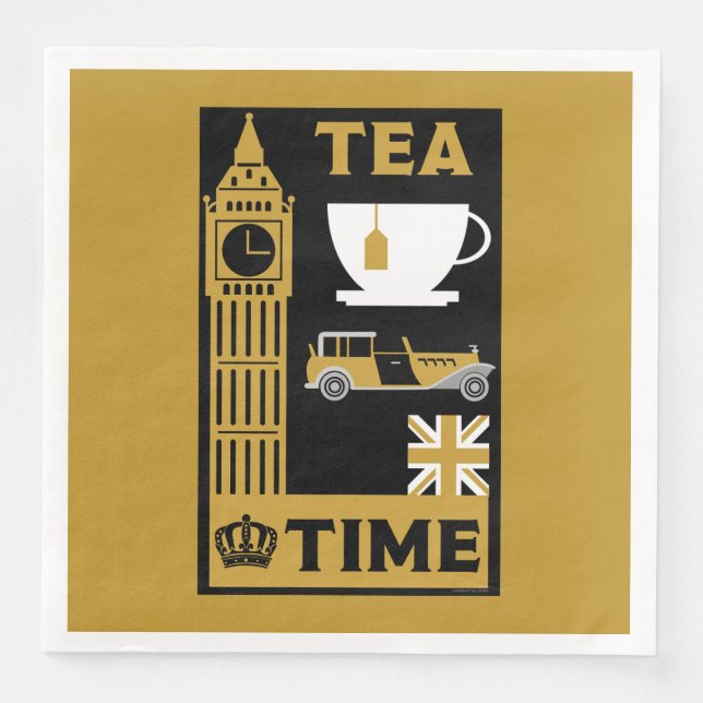 Serviette En Papier Buveurs de thé britannique classique      (Devant)
