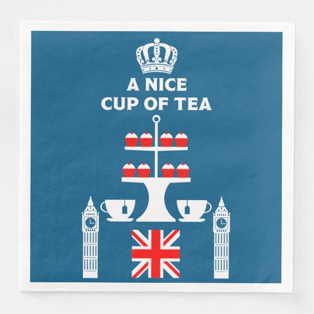 Serviette En Papier Buveurs de thé britanniques classiques         (Devant)
