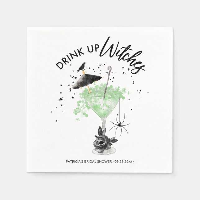 Serviette En Papier Buvez les sorcières Cocktail Shower de mariage Hal (Devant)