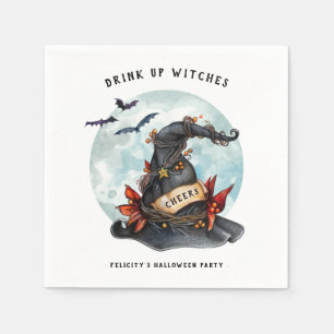 Serviette En Papier Buvez les Sorcières   Soirée d'Halloween pour Adul