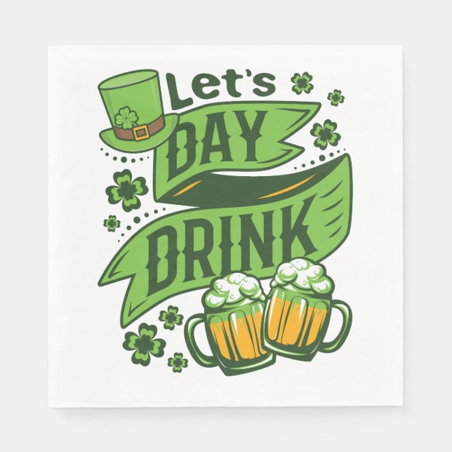 Serviette En Papier Buvons le jour de la Saint-Patrick (Devant)