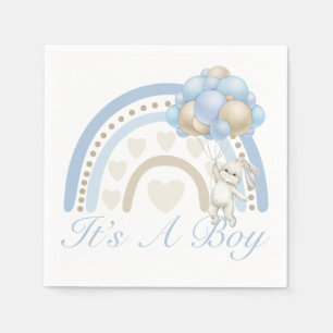 Serviette En Papier C’est un Baby shower arc-en-ciel Boy Blue Pastel
