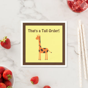 Serviette En Papier C’est un gros plan, drôle de dessin de la Giraffe