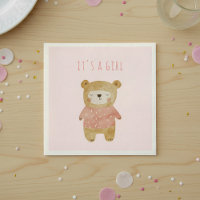 C’est une fille Aquarelle mignonne Baby shower ros