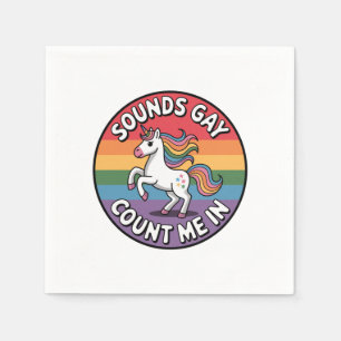 Serviette En Papier Ça a l'air gay, comptez sur moi, licorne, drapeau 