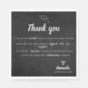 Serviette En Papier "Ça Signifie Le Monde Pour Moi" Merci De Graduatio