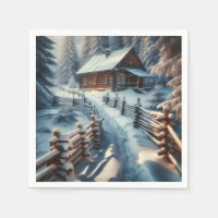 Cabine du journal d'hiver sur un jour de neige Noë