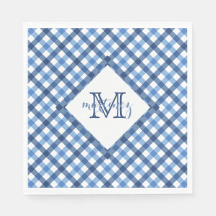 Serviette En Papier Câbles de nom de monogramme de diamant en vichy b