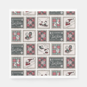 Serviette En Papier cacahuètes   Ancien Motif de traîneau