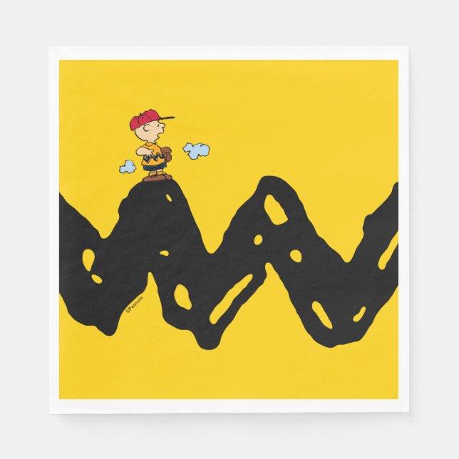 Serviette En Papier cacahuètes | Charlie Baseball Brown (Devant)