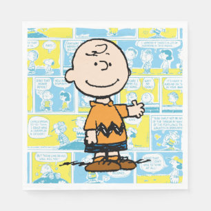 Serviette En Papier cacahuètes   Charlie Brown Motif de bande dessinée