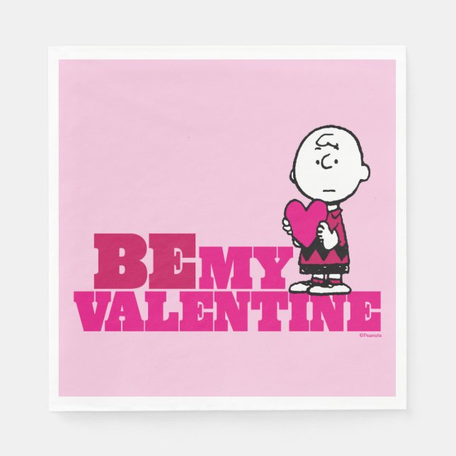 Serviette En Papier cacahuètes | Charlie Brown Soyez ma Saint Valentin (Devant)