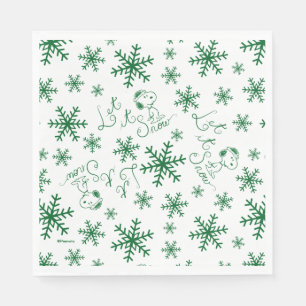 Serviette En Papier cacahuètes   Christmas Snoopy Let It Snow Motif