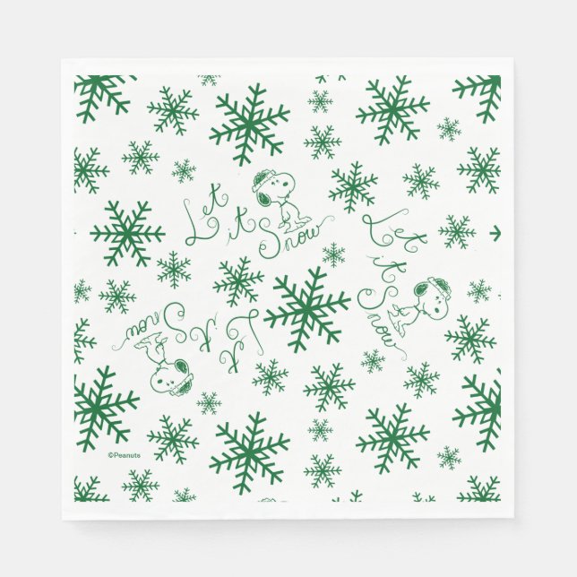 Serviette En Papier cacahuètes | Christmas Snoopy Let It Snow Motif (Devant)