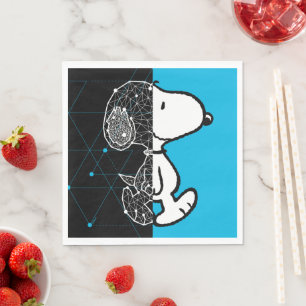 Serviette En Papier cacahuètes   Conception géométrique Snoopy