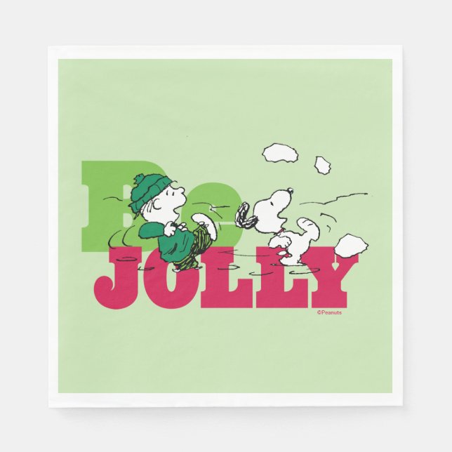 Serviette En Papier cacahuètes | Linus & Snoopy Be Jolly (Devant)