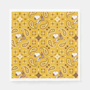 Serviette En Papier cacahuètes   Snoopy Bandana Cowboy