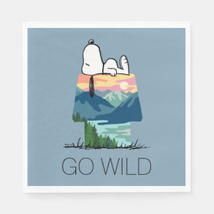 Serviette En Papier cacahuètes   Snoopy Dog House Sunrise