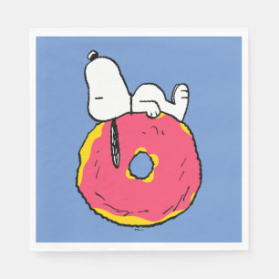Serviette En Papier cacahuètes   Snoopy Donut rose