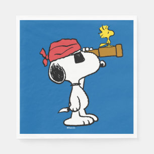 Serviette En Papier cacahuètes   Snoopy et bois de pirate