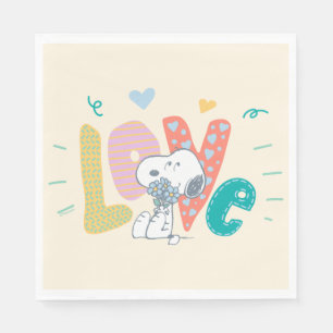 Serviette En Papier cacahuètes Snoopy Flower Love