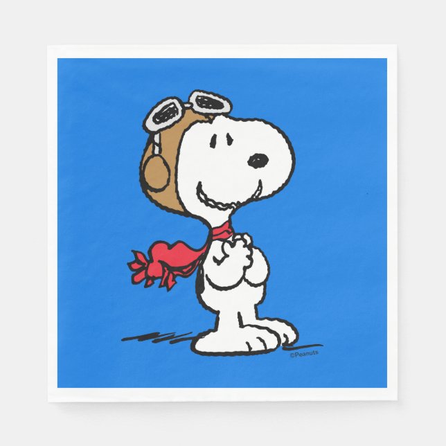 Serviette En Papier cacahuètes | Snoopy L'As Volant (Devant)
