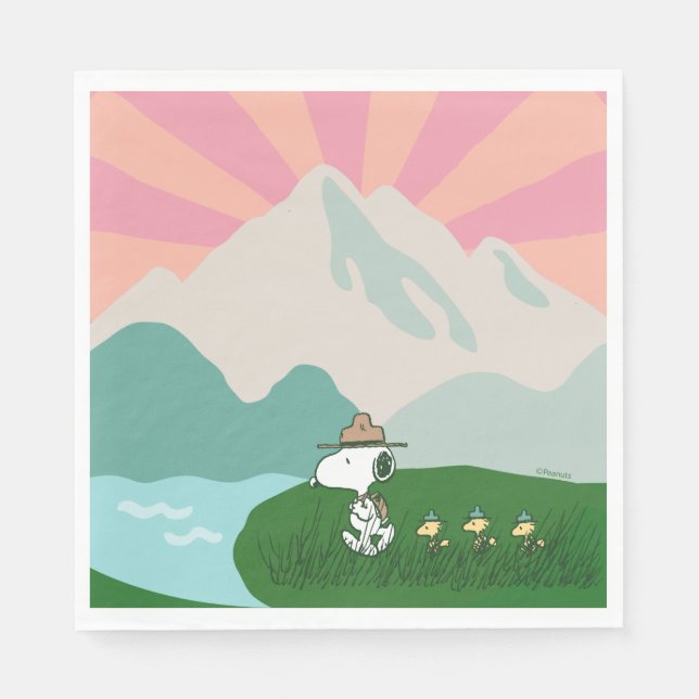 Serviette En Papier cacahuètes | Snoopy Leader du Pack (Devant)