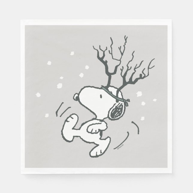 Serviette En Papier cacahuètes | Snoopy Reindeer (Devant)