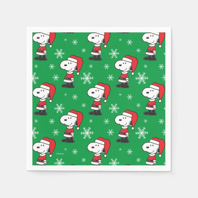 Serviette En Papier cacahuètes | Snoopy Santa Claus (Devant)