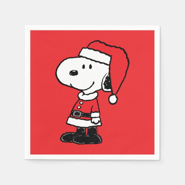 Serviette En Papier cacahuètes | Snoopy Santa Claus (Devant)