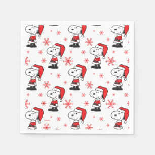Serviette En Papier cacahuètes   Snoopy Santa Claus