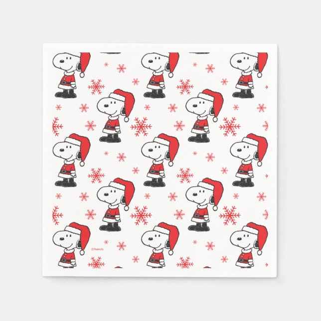 Serviette En Papier cacahuètes | Snoopy Santa Claus (Devant)