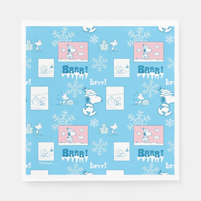 Serviette En Papier cacahuètes | Snoopy Snow Day Motif (Devant)