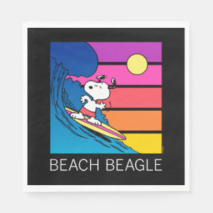 Serviette En Papier cacahuètes   Snoopy Surfing