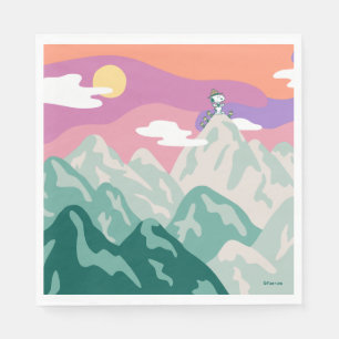 Serviette En Papier cacahuètes   Snoopy & Troop Randonnée la montagne
