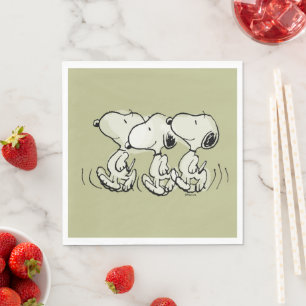 Serviette En Papier cacahuètes   Snoopy Walking Tall