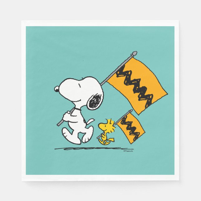 Serviette En Papier cacahuètes | Snoopy & Woodstock (Devant)