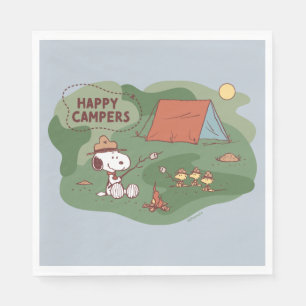 Serviette En Papier cacahuètes   Snoopy & Woodstock Happy Campers